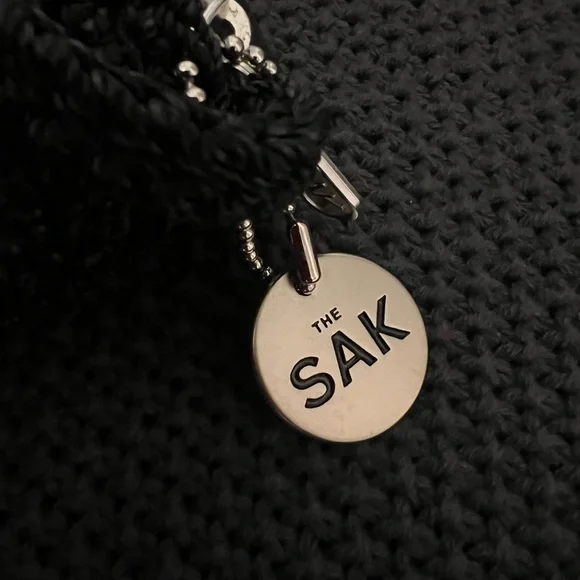 The Sak Black Crochet Woven Crossbody Small Purse Hand Bag 7x6in - Picture 7 of 9